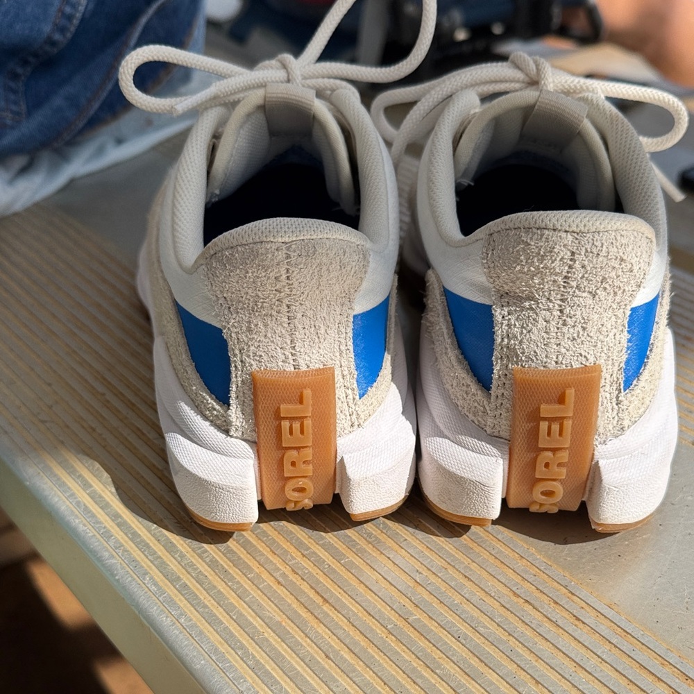 Sorel Women's White, Tan, and Blue Sneakers - Picture 3 of 7